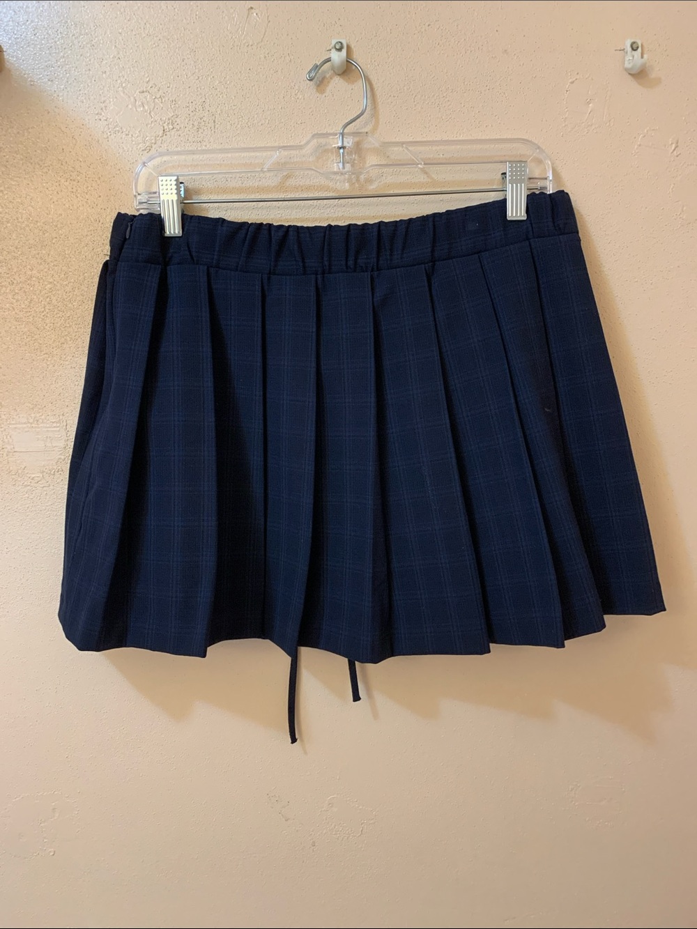 ZARA Dark Navy Pleated Mini Skirt - Picture 2 of 6